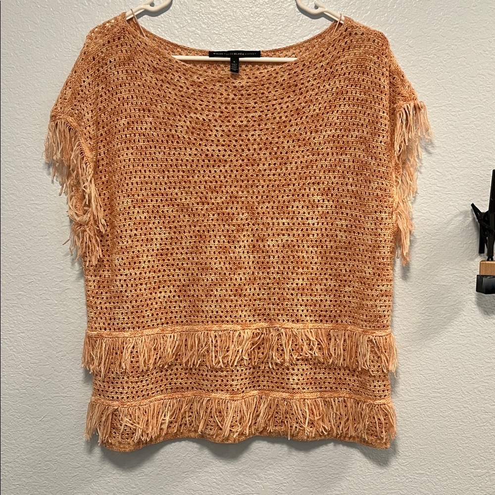White House Black Market Orange Off-the-Shoulder Sweater
